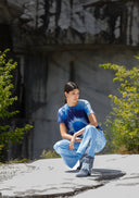 Iridescent Denim Wide Leg - BLUE