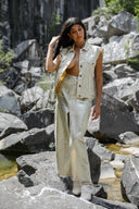 Falda larga vaquera iridiscente