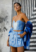 Iridescent Denim Bandeau - BLUE