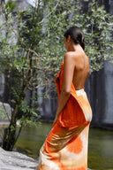 New Dye Maxi Skirt - ORANGE TIE DYE