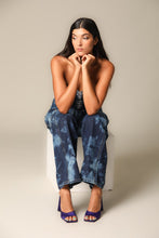 Load image into Gallery viewer, Denim Tie Dye Cargos
